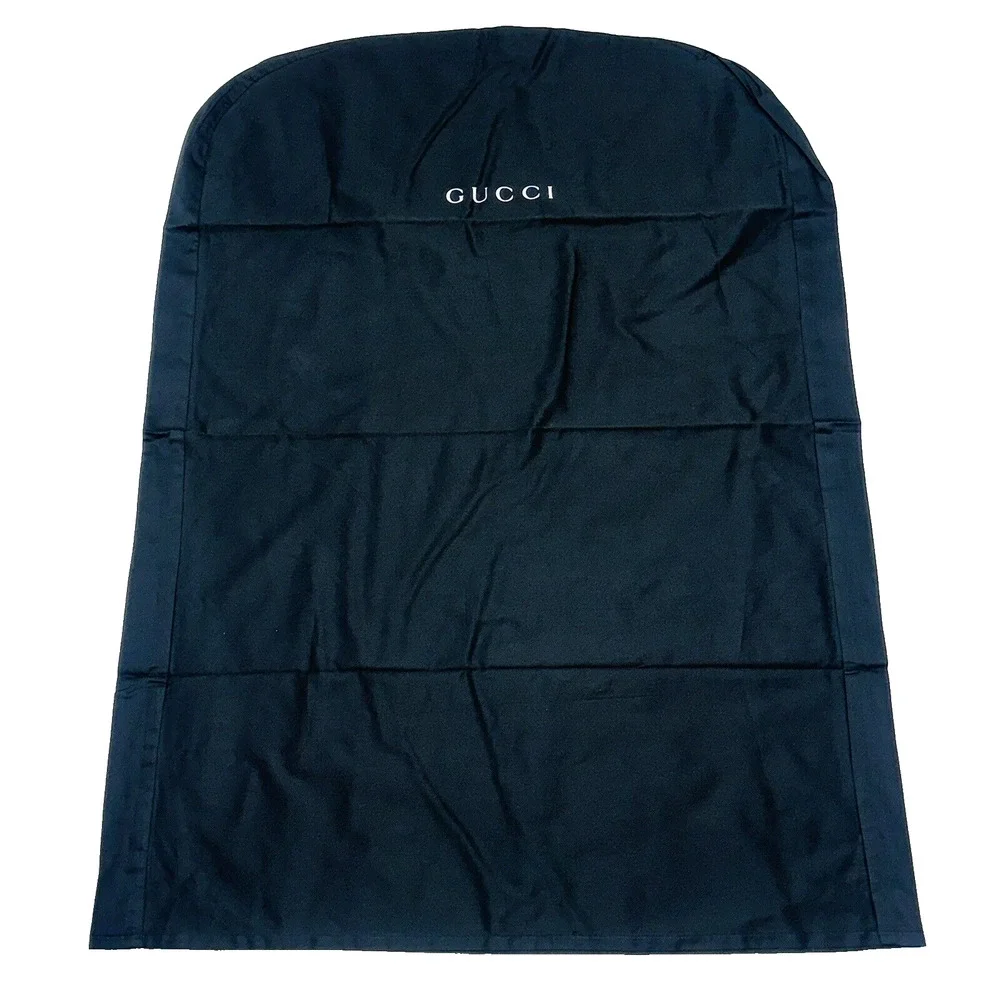 NEW Gucci Garment Bag Clothing Storage Black Fabric White Logo Lettering 42
